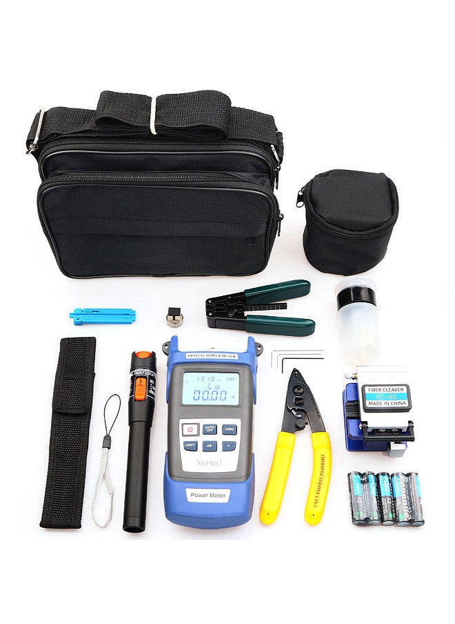 Generic - Optical Fiber Tool Set Fiber Cleaver Set Cold Contact Cutting Tool Set with Optical Power Meter Red Pen Wire Stripper Storage Bag - Image 1