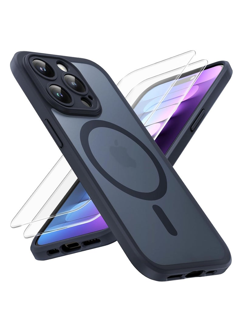 ELTRAZONE 3 in 1 Magnetic for iPhone 15 Pro Max Case, Upgraded [Full Camera Protection], [Compatible with MagSafe] [15FT Drop Protection] Shockproof Translucent 15 ProMax Bumper 6.7, Black - Image 1