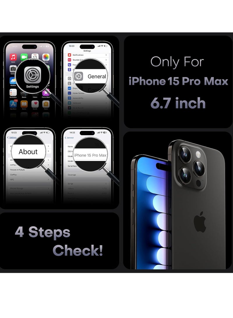 ELTRAZONE 3 in 1 Magnetic for iPhone 15 Pro Max Case, Upgraded [Full Camera Protection], [Compatible with MagSafe] [15FT Drop Protection] Shockproof Translucent 15 ProMax Bumper 6.7, Black - Image 2