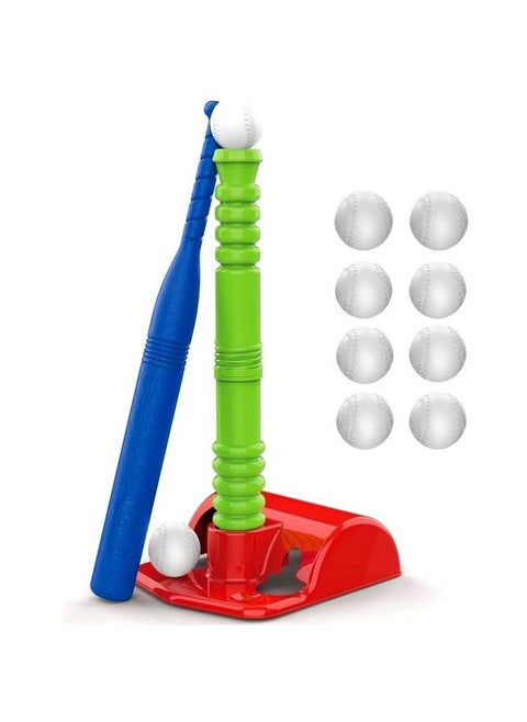 Play22 T Ball Set for Toddlers - Tball Set for Kids 3-5, 8 Large Balls, 23" Batting Tee - Kids Baseball Bat Tee - Wiffle Ball, Toddler Outdoor Toys Play Equipment, Gifts for 4 Year Old Boys and Girls