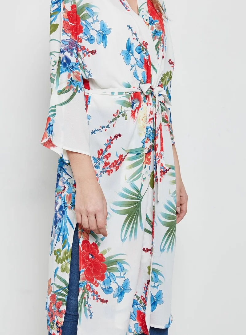 Ginger Floral Print Longline Kimono