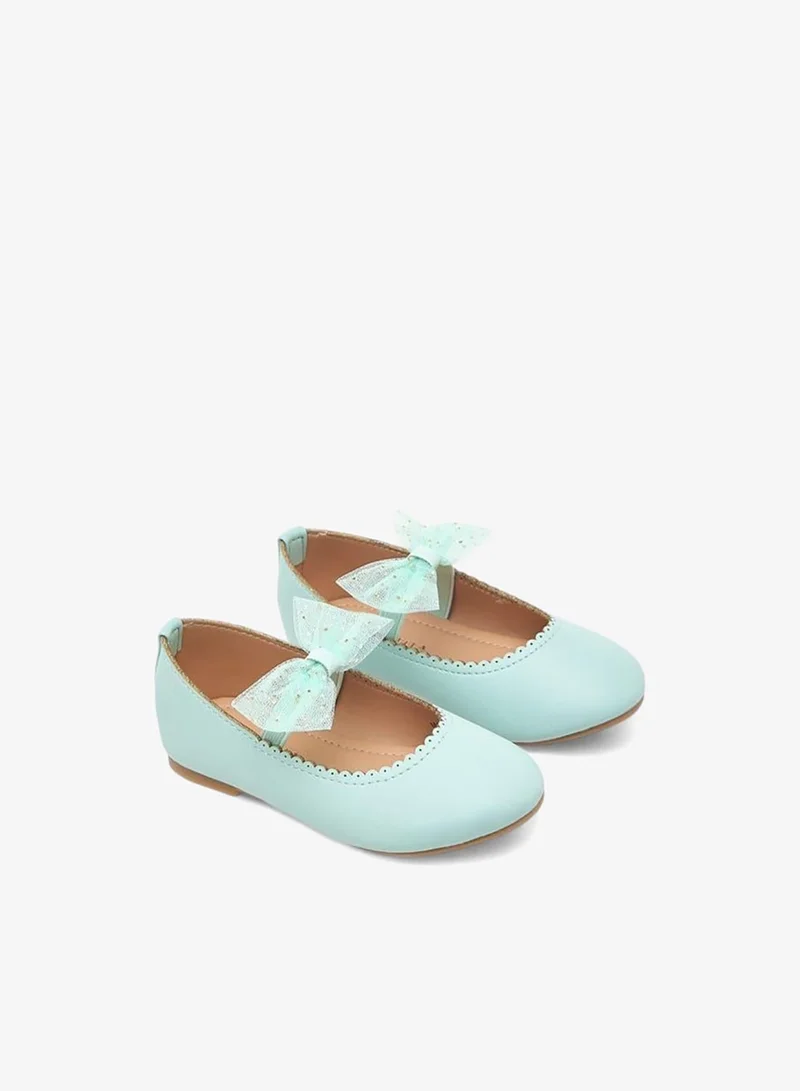 Flora Bella By Shoexpress Flora Bella Bow Detail Ballerina Shoes With Elasticated Strap