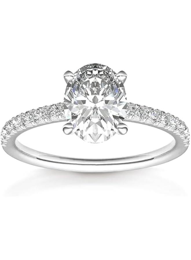 PAVOI 14K Gold Plated Engagement Rings for Women | Promise Wedding Band | 3CT Cushion Cut Round Oval Cubic Zirconia Fake Engagement Ring - Image 1