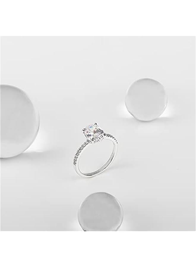 PAVOI 14K Gold Plated Engagement Rings for Women | Promise Wedding Band | 3CT Cushion Cut Round Oval Cubic Zirconia Fake Engagement Ring - Image 3