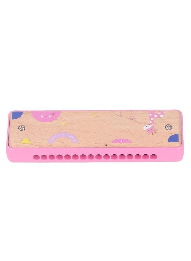 Thoraya Kids 16 Hole Wooden Harmonica Music Education Harmonicas Musical Instrument for Beginners Pink  - Image 5
