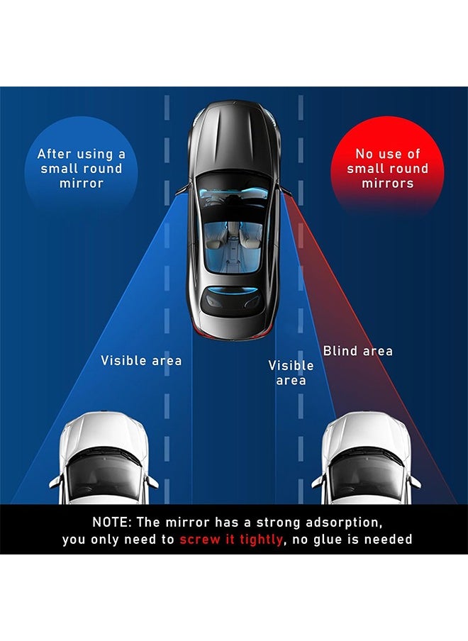 HY - 2 PCS Car Blind Spot Side Mirror, 2 Inch Reusable Round HD Blind Spot Mirror with Sucker, Universal 360° Wide Angle Glass Convex Side Rear View Mirror for Cars SUVs and Trucks (Silver) - Image 1