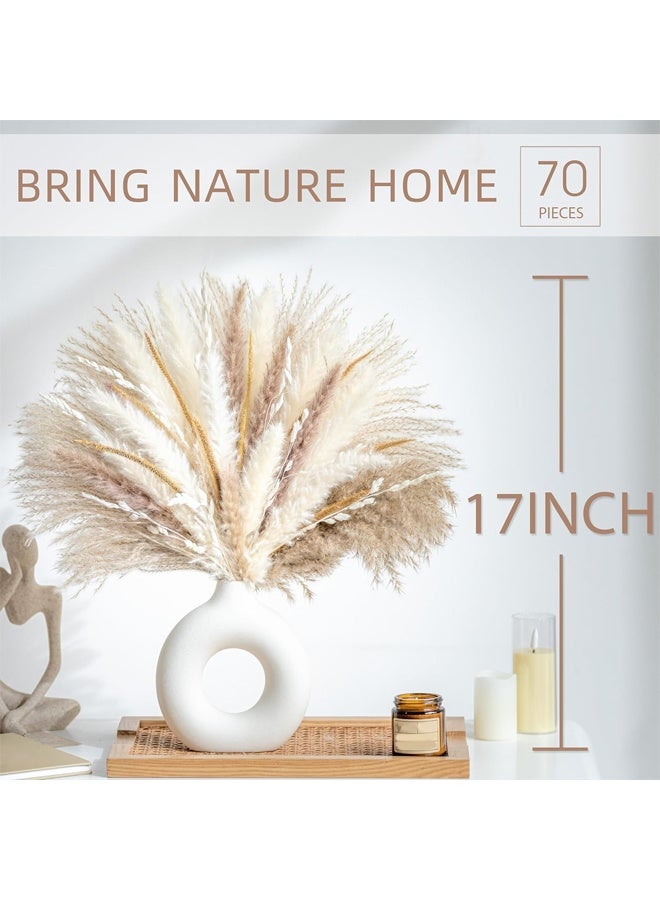 Forest Home 70PCS Natural Dried Pampas Grass Boho Home Decor Bouquet Phragmites Dried Flowers Bouquet for Wedding Floral Arrangements Home Decorations (70PCS) - Image 3