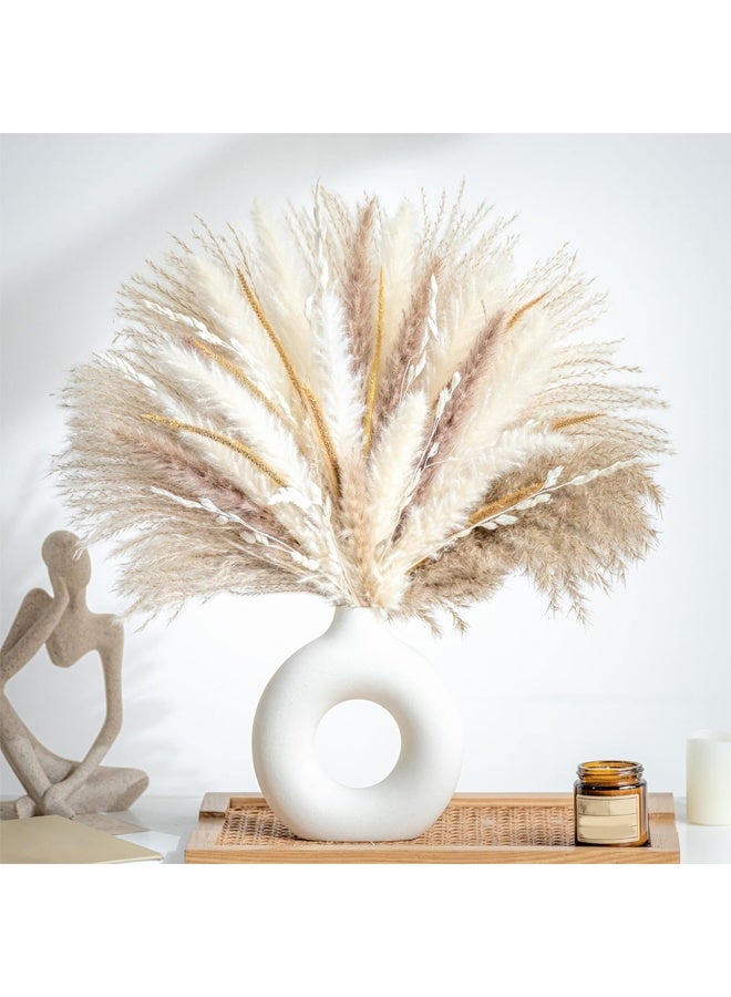 Forest Home 70PCS Natural Dried Pampas Grass Boho Home Decor Bouquet Phragmites Dried Flowers Bouquet for Wedding Floral Arrangements Home Decorations (70PCS) - Image 1