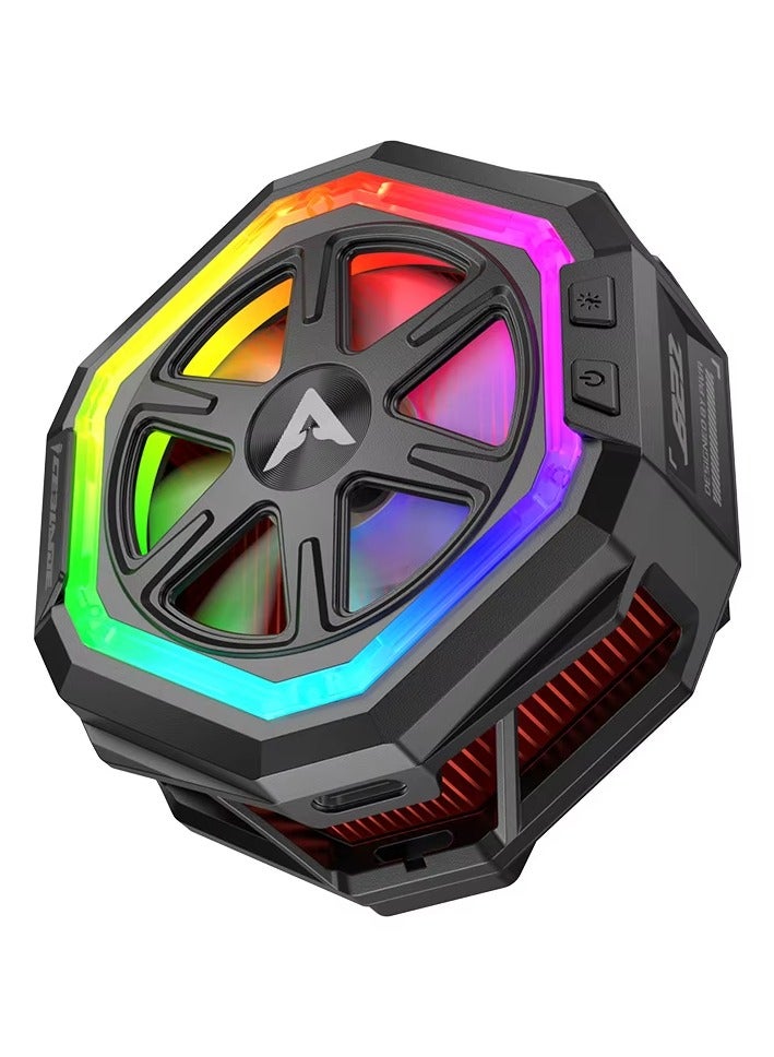 PIVA B21 iPad Cooling Fan with 3 Speeds and Customizable RGB Lighting Light Weight Specially Designed for Gaming Enthusiasts Suitable for iPad Gyroscope Players and Content Creators High Speed up to 5000 RPM 23W Power with Operating Temperature not exceeding 26°C Black - Image 1