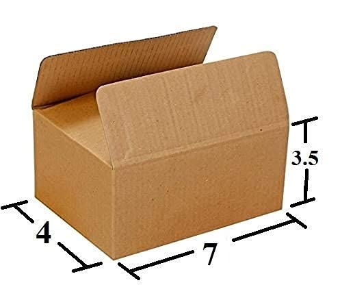 Powerlon® Corrugated Boxes, 7 x 4 x 3.5 Inches, Brown 3 Ply for Packing, Moving, Shipping, Gifting, Storing, Packaging, Storing, Multi Purpose (Pack of 50) - Image 1