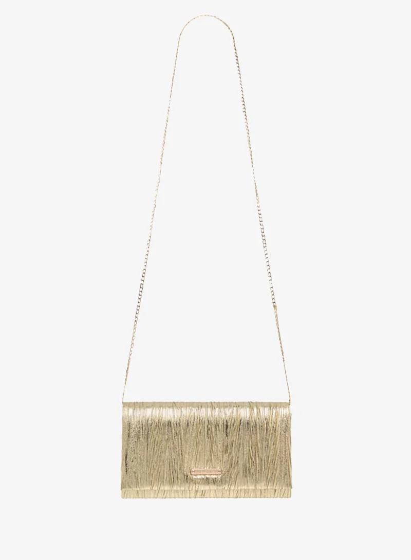 سيليست Women's CelesteTextured Clutch with Detachable Chain Strap and Flap Closure Ramadan Collection