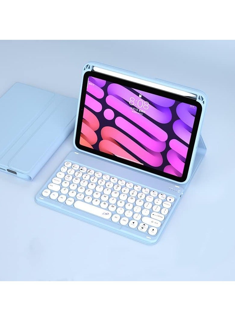 general Arabic and English Compatible with iPad Mini 6 2021 8.3 inch Magnetic Keyboard Case, Round Key Detachable Keyboard with Pencil Holder and Mouse for iPad Mini 6 - Image 2