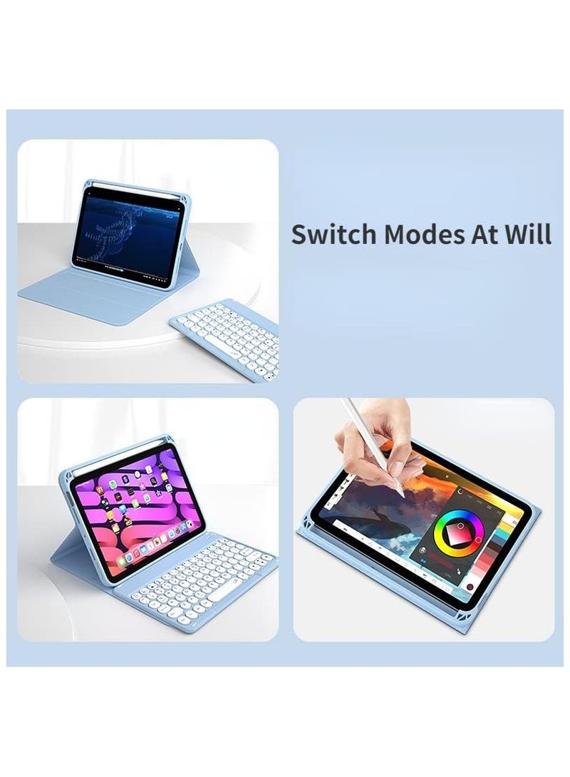 general Arabic and English Compatible with iPad Mini 6 2021 8.3 inch Magnetic Keyboard Case, Round Key Detachable Keyboard with Pencil Holder and Mouse for iPad Mini 6 - Image 4
