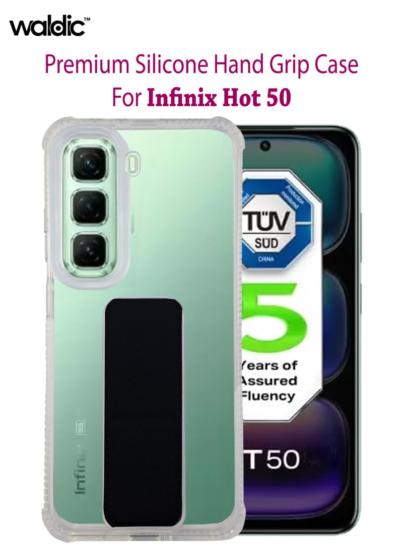 Waldic Infinix Hot 50 Case | Designed for Infinix Hot 50 | Slim TPU Airbag Bumper Shock Absorption Rubber Soft Silicone Case Cover Fit for Infinix Hot 50 | Black  - Image 1