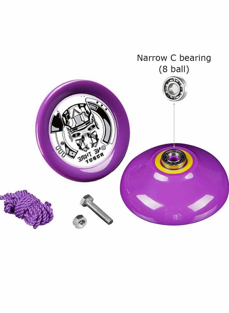 KASTWAVE YOYO Responsive Yoyo D2 ONE Third Purple Ball Bearing Yoyo Axle, Premium Plastic Yoyo, Super Durable+ Yoyo Glove + Yoyo Bag + 6 Yoyo Strings, Suitable for beginners adults and children - Image 5