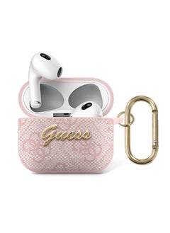 GUESS PU 4G Case with Script Metal Logo for Airpods 3 - Pink 