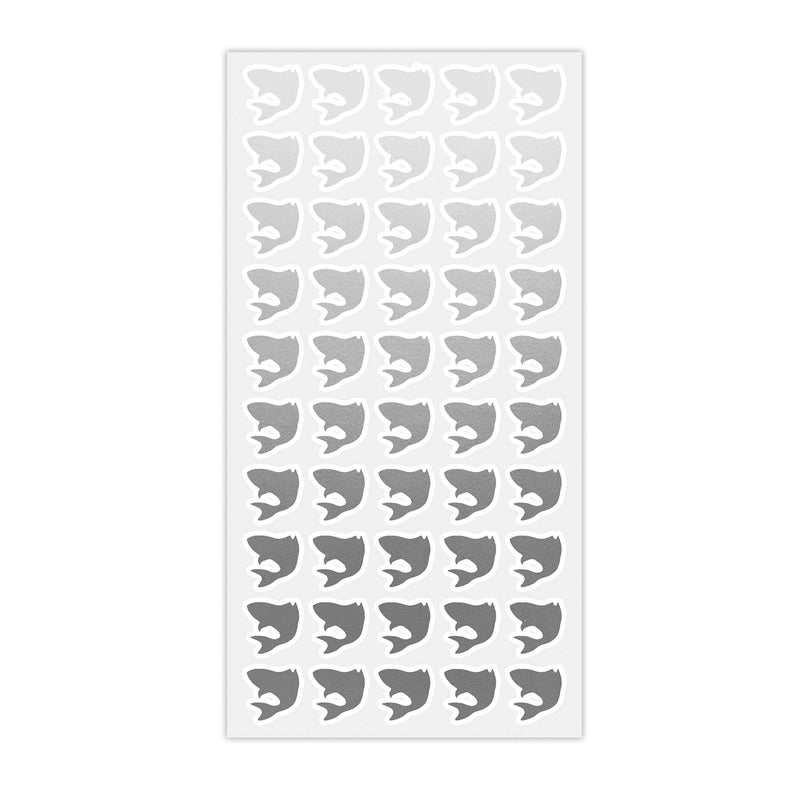 Sunny Bride 50 Wedding Meal Stickers - Food Identifier & Menu Choice Place Cards for Party Seating - Meal Option Indicator (Silver  Fish) - Image 1