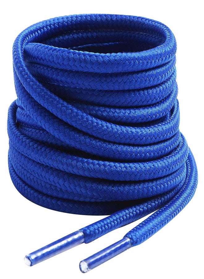 VSUDO 2 Pairs Round Boot Laces, 5/32" Outdoor Work & Hiking Shoe Laces for Boots, Royal Blue, 55.1" (140cm) - Image 1