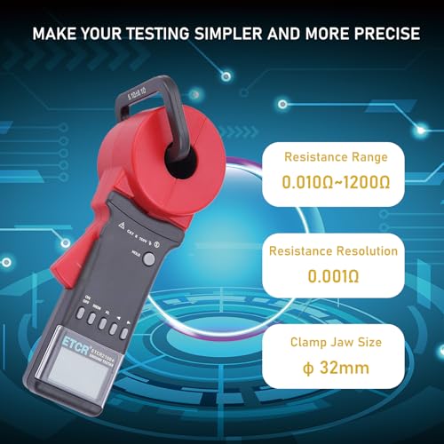 ETCR ETCR2100+ Digital Clamp Ground Earth Resistance Meter Tester 0.01-1200Ω - Image 2