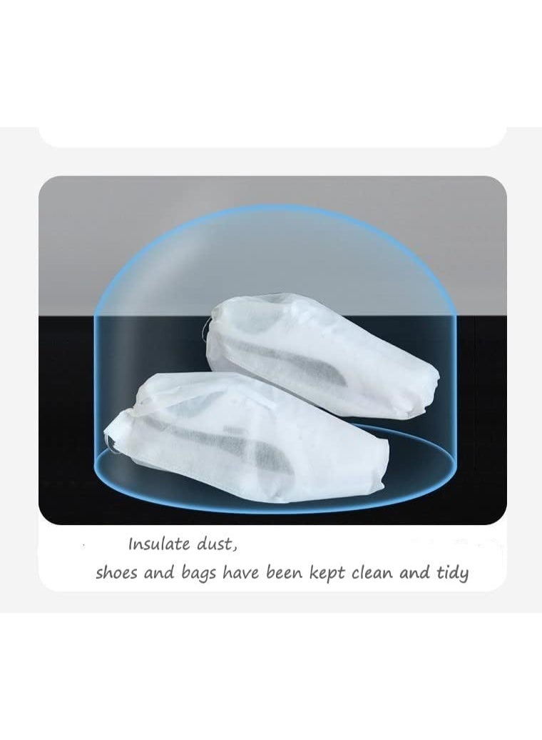 HOMESTAR 30Pcs Drawstring Shoe Storage Bags , Thickened Non-Woven Dust Proof Covers, UV Protection Shoe Bag for Yellowing Prevention, Reusable Multi-Purpose Travel Shoe Bags For Clothing , Toiletries , socks and undergarments, White, 24x38 cm - Image 5