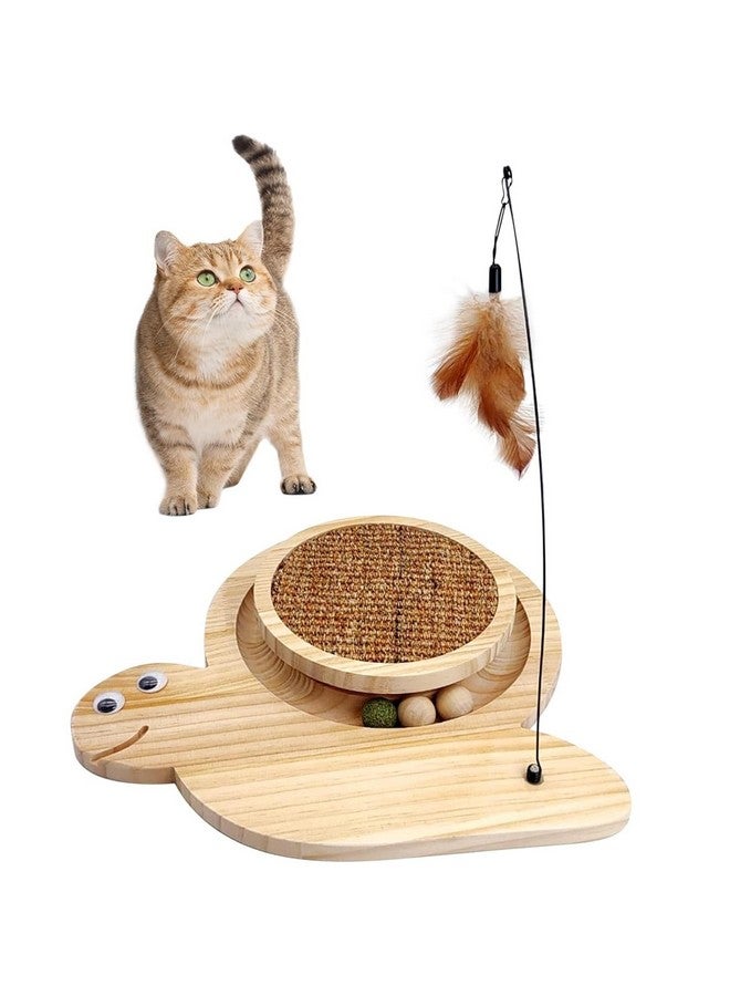 Emily Pets Cat Scratcher Natural Sisal Cat Scratch Pad With Kitten Interactive Toy, Catnip Balls And Cat Toy Roller Cat Scratch Mat For Kittens, Smaller Cats - Image 1