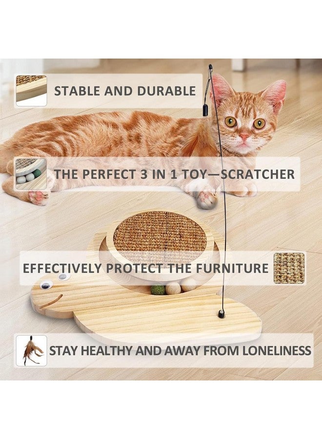 Emily Pets Cat Scratcher Natural Sisal Cat Scratch Pad With Kitten Interactive Toy, Catnip Balls And Cat Toy Roller Cat Scratch Mat For Kittens, Smaller Cats - Image 2