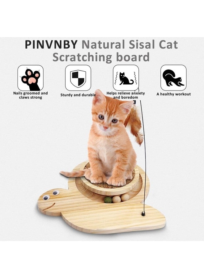 Emily Pets Cat Scratcher Natural Sisal Cat Scratch Pad With Kitten Interactive Toy, Catnip Balls And Cat Toy Roller Cat Scratch Mat For Kittens, Smaller Cats - Image 3