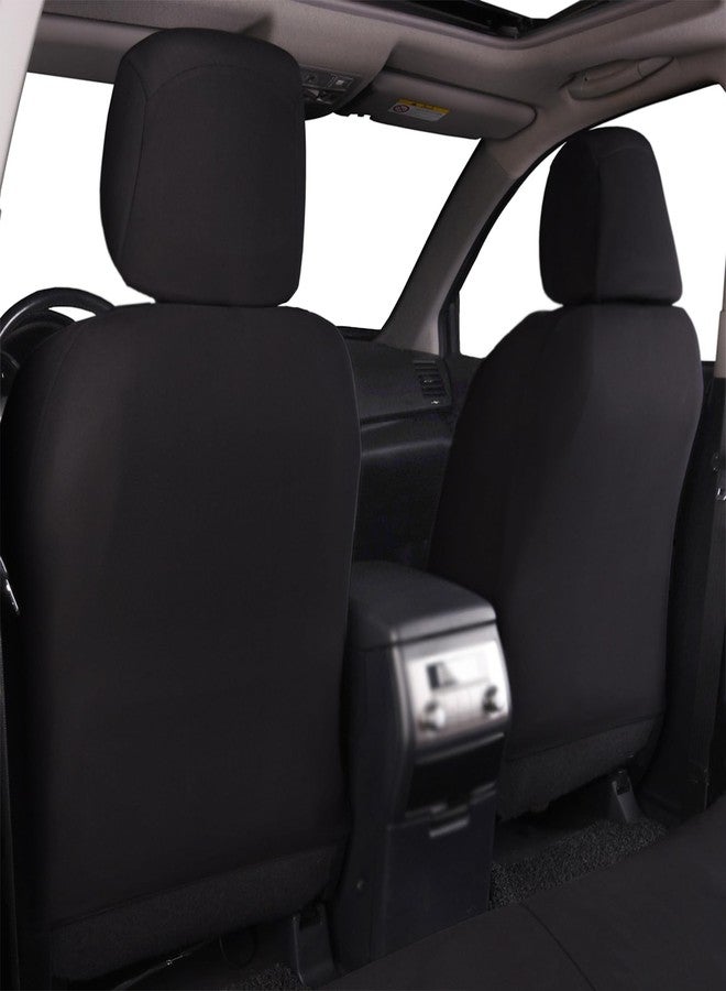 Flying Banner Car Seat Covers Front Seats Rear Bench Polyester seat Protectors Easy installations Rear Bench Split Classic Man Lady Truck (Full Set, Low Back, Combo Pack, Black Mint Blue) (FB-035) - Image 3