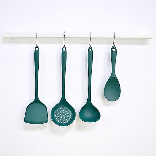 Baskety Silicone Spatula Set | 4 Versatile Tools Cooking, Baking and Mixing Non-Stick & Heat Resistant | Strong Stainless Steel Core Kitchen Utensils (Green) - Image 5