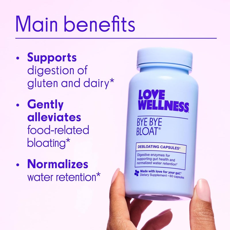 Love Wellness Bye Bye Bloat and Sparkle Fiber  Universal Gut Duo  Digestive Enzymes for Gas  Fast Acting Bloating Relief for Women - Image 2