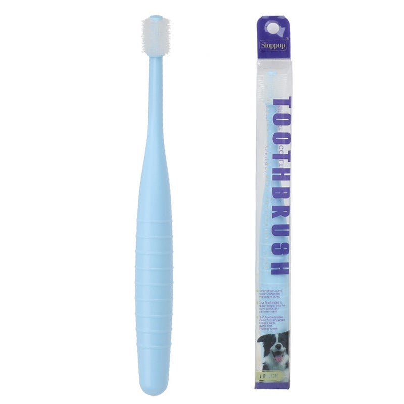 Generic Pet Toothbrush Cat Toothbrush Dog Toothbrush Cats Dog Oral Cleaning Soft Toothbrush Ten Thousand Hair Disposable Toothbrush Blue -360 ° brush head 