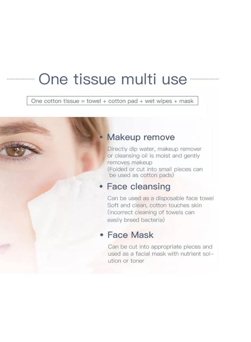اليسا 100% قطن متعدد الأغراض، صحي للاستعمال مرة واحدة، منشفة تجميل ناعمة للعناية الشخصية، وسادة قطنية، مناديل مبللة، أقنعة مناديل الوجه، صديقة للبشرة، السفر، المكتب، المنزل، 40 ورقة  - Image 5