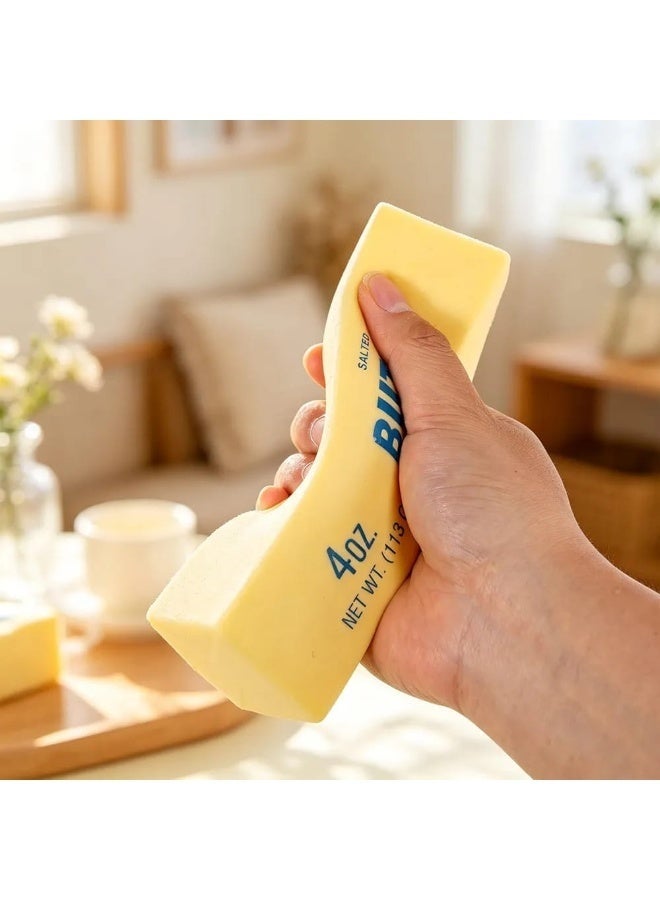 Soft Yellow Stress Relief Squeeze Toy, Realistic Butter Stick Design - Image 3