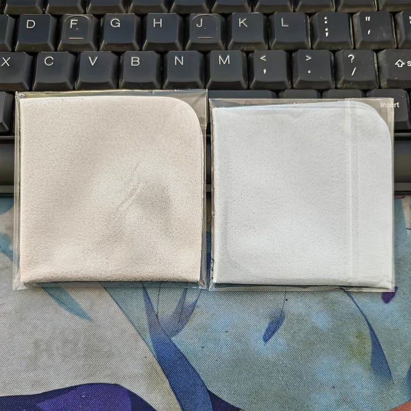 Beige Gray Suede Lens Cleaning Cloth 2 Pack For Computer Camera Phone Screen - Image 5
