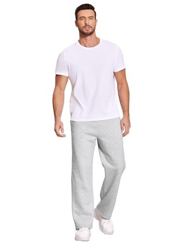 Deyeek Men's Sweat Pants Baggy Sweats Cotton Fleece Pants Men Winter Sherpa Sweatpants with Pockets 3XL Grey Sweatpants Men - Image 4