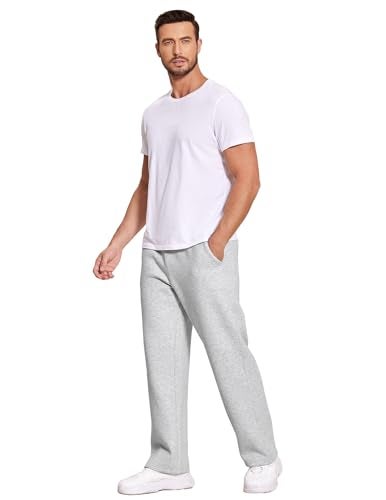 Deyeek Men's Sweat Pants Baggy Sweats Cotton Fleece Pants Men Winter Sherpa Sweatpants with Pockets 3XL Grey Sweatpants Men - Image 5