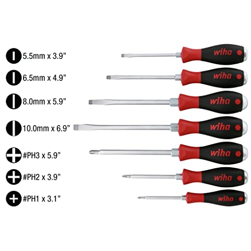 Wiha 53097 Screwdriver Set, Slotted and Phillips, Extra Heavy Duty, 7 Piece - Image 4