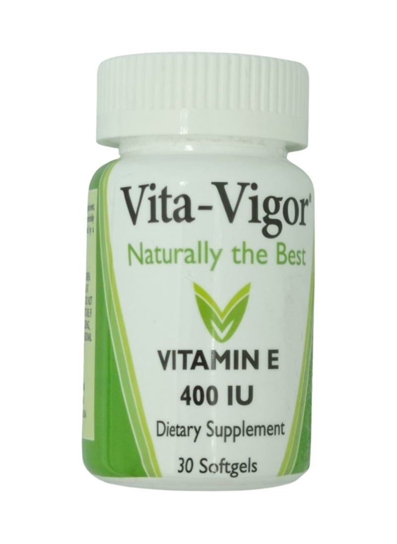Vita-Vigor - Vita- Vigor Vitamin E 400 IU Dietary Supplement, 30 Softgels - Image 1