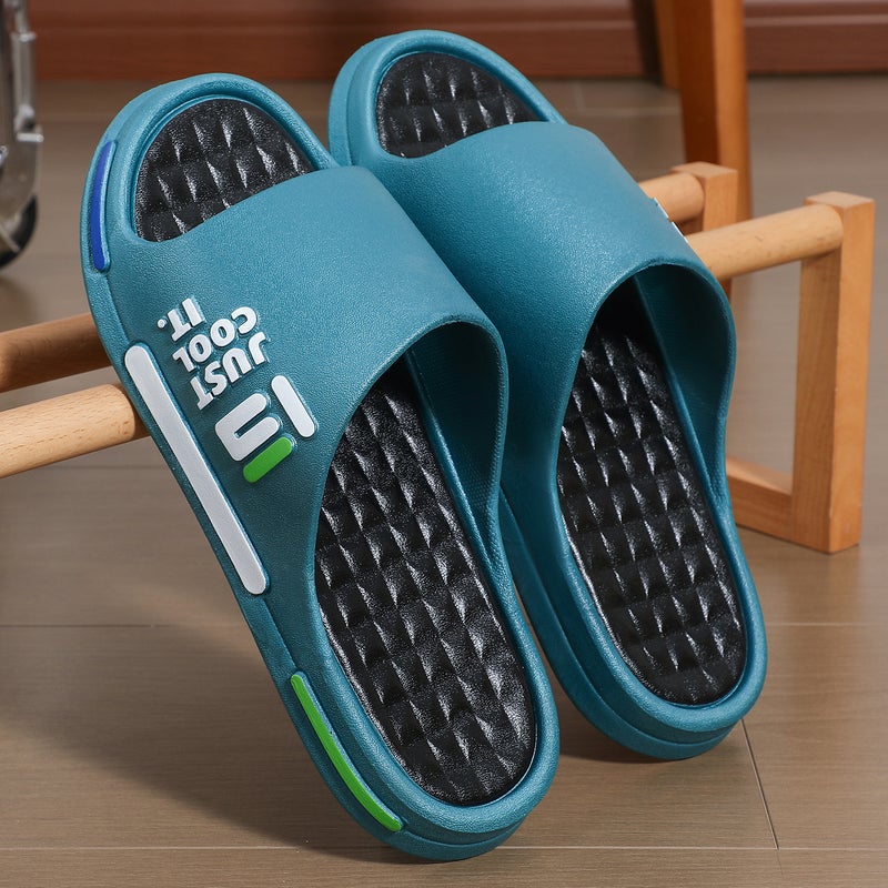 Slip-on Slippers Mens Summer Special Wear-resistant Indoor Autumn Thick-soled Slippers Home Non-slip Deodorant PVC Slippers 199 green thick bottom 