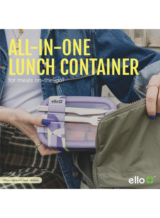 Ello 2-Pack Lunch Stack Plastic Food Storage Container Bento Box with Airtight, Leak-Proof Locking Plastic Lids and Silicone Base, BPA-Free, Freezer, Microwave, and Dishwasher Safe, Blueberry - Image 5