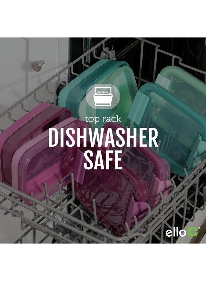 Ello 2-Pack Lunch Stack Plastic Food Storage Container Bento Box with Airtight, Leak-Proof Locking Plastic Lids and Silicone Base, BPA-Free, Freezer, Microwave, and Dishwasher Safe, Blueberry - Image 4