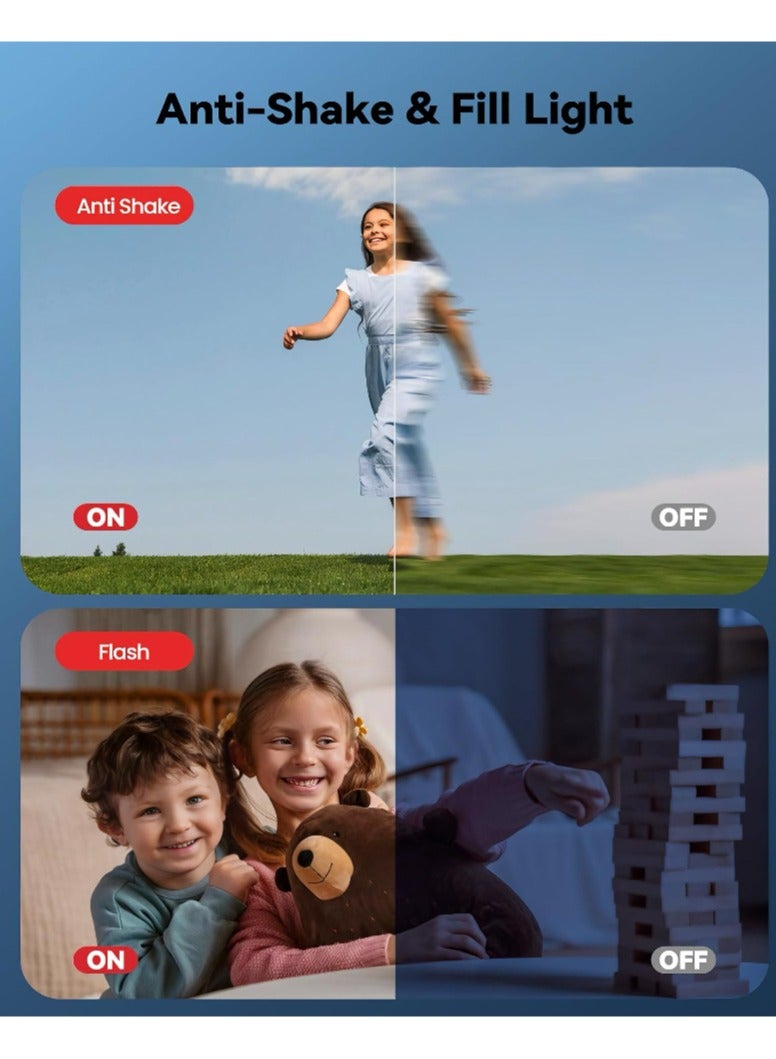 Generic 50 million high-definition pixel digital camera for children: The pink camera is a birthday gift for teenagers. It is a 16x zoom camera for girls. The compact camera is a toy for children  - Image 3