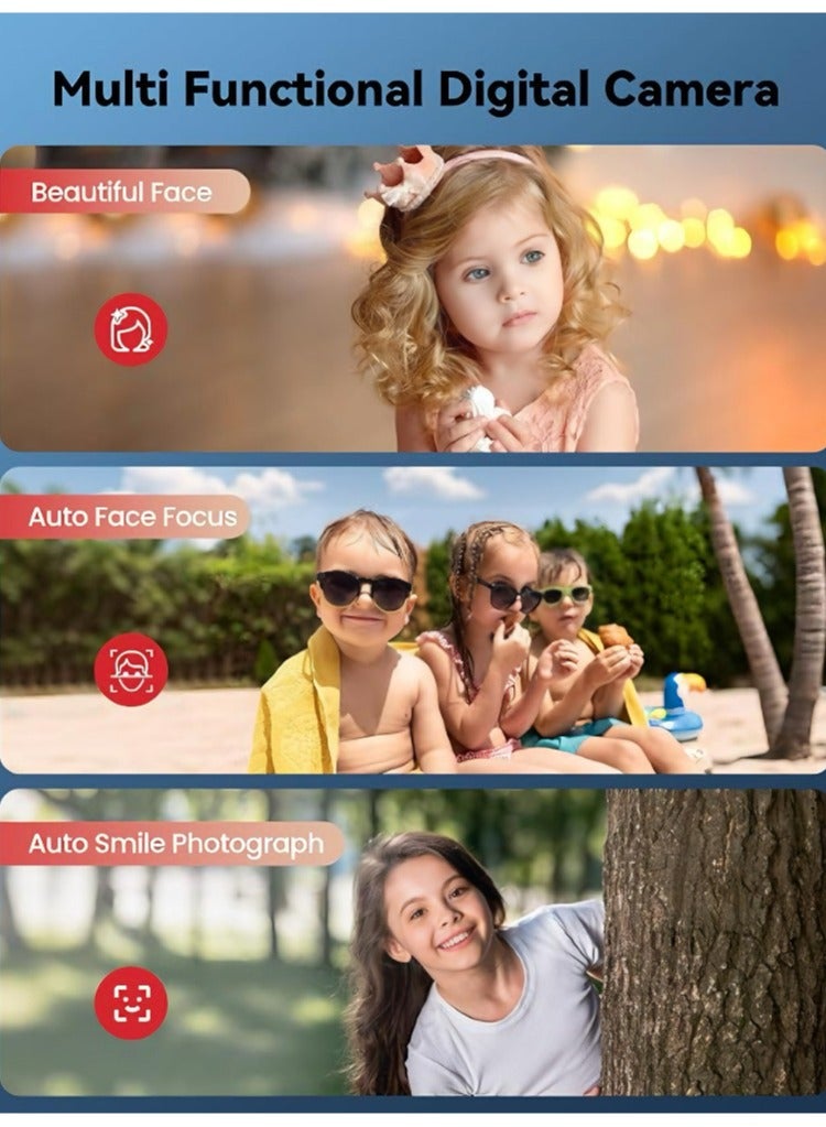 Generic 50 million high-definition pixel digital camera for children: The pink camera is a birthday gift for teenagers. It is a 16x zoom camera for girls. The compact camera is a toy for children  - Image 4