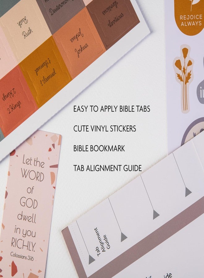 DiverseBee Laminated Bible Tabs (Large Print, Easy to Read), Bible Journaling Supplies, Bible Book Tabs, Christian Gift, 66 Bible Tabs Old and New Testament, Includes 11 Blank Tabs (Vintage) - Image 2