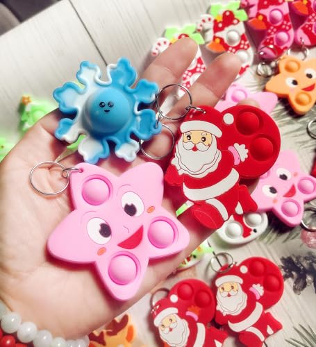 Roaqua 100 Packs Variety Bulk Mini pop Santa Claus Fidget Gifts for School Christmas Holiday Kids Party Favors and Classroom Students Prizes - Image 5