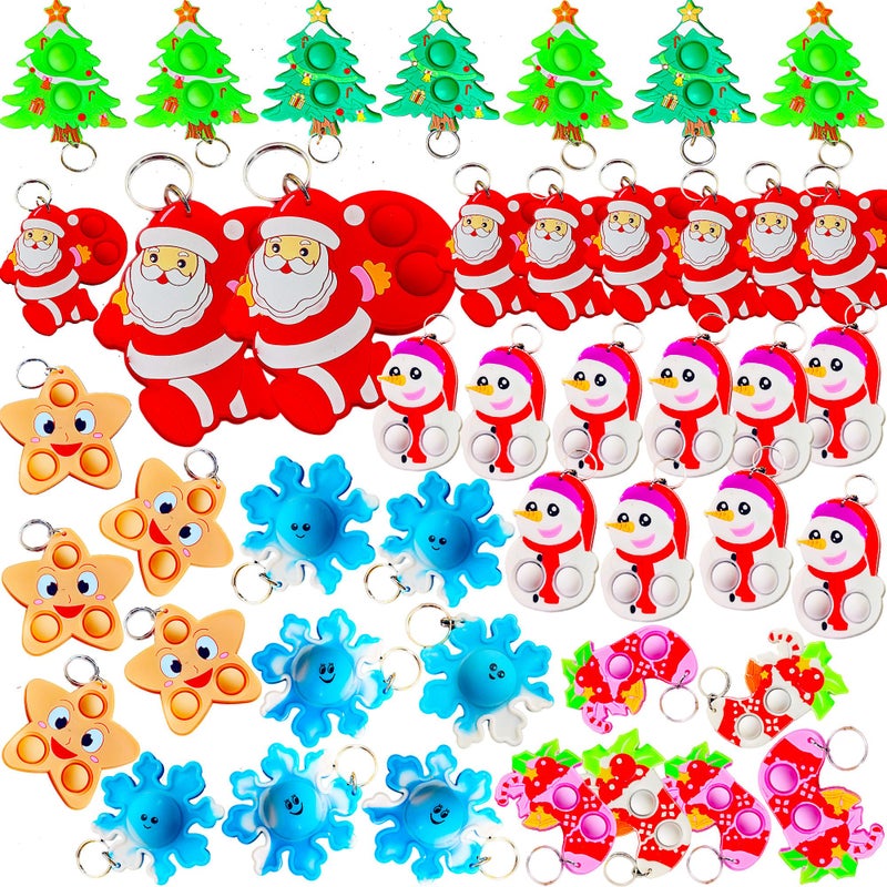 Roaqua 100 Packs Variety Bulk Mini pop Santa Claus Fidget Gifts for School Christmas Holiday Kids Party Favors and Classroom Students Prizes - Image 3
