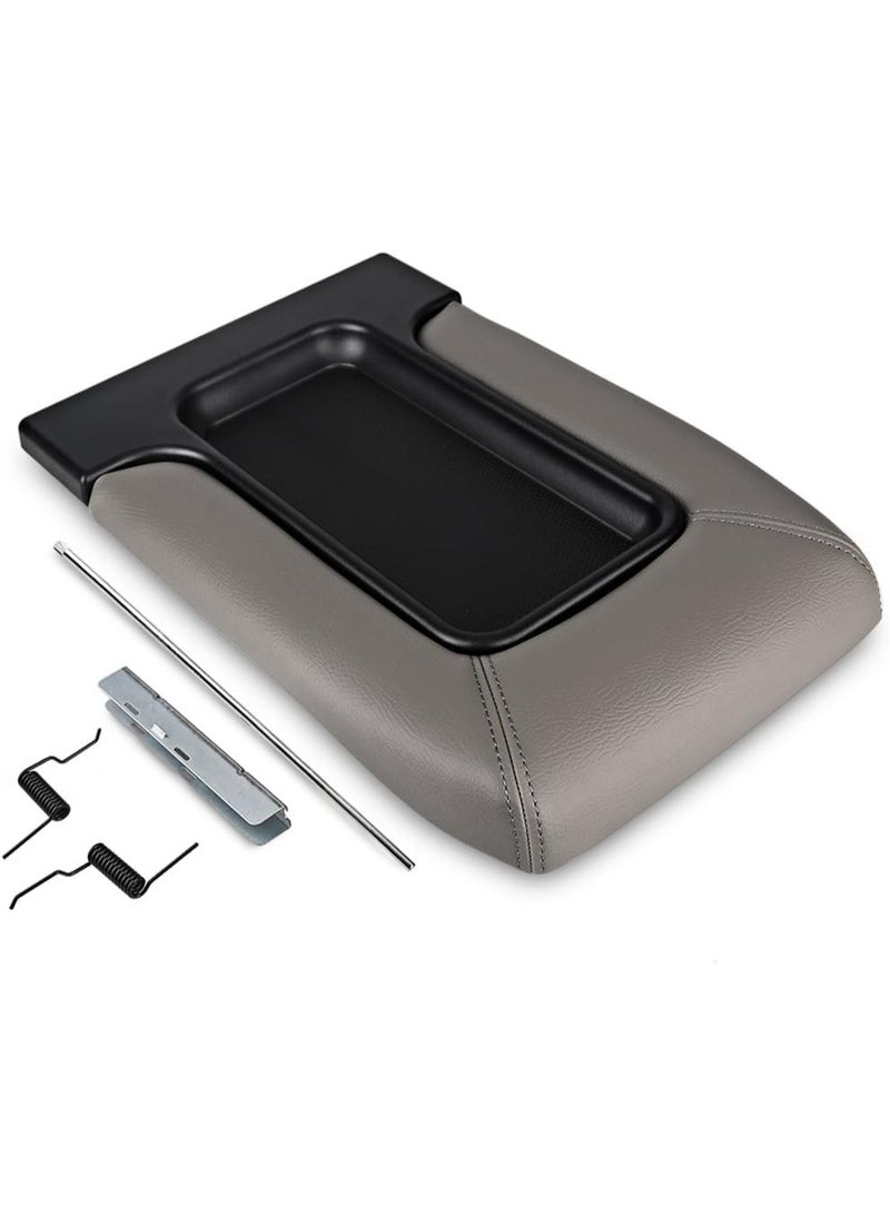KISSUN Compatible with Center Console Lid Armrest Kit Cadillac Chevrolet GMC Pickup Truck Suburban Tahoe Silverado Sierra Yukon XL-Replaces 19127365 Light Gray - Image 1