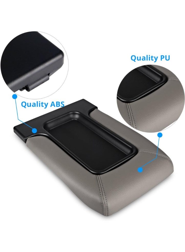 KISSUN Compatible with Center Console Lid Armrest Kit Cadillac Chevrolet GMC Pickup Truck Suburban Tahoe Silverado Sierra Yukon XL-Replaces 19127365 Light Gray - Image 5