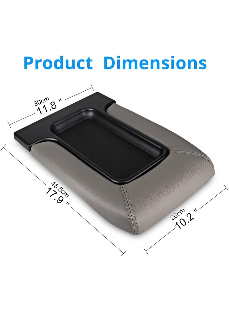 KISSUN Compatible with Center Console Lid Armrest Kit Cadillac Chevrolet GMC Pickup Truck Suburban Tahoe Silverado Sierra Yukon XL-Replaces 19127365 Light Gray - Image 2