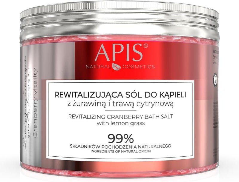 APIS Moosberry vitality revitalising bath salt with cranberry and lemongrass vitality and relaxation 650 g